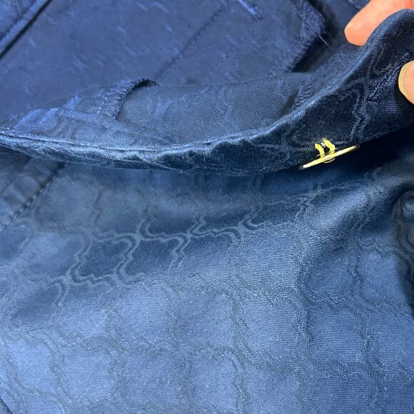 Lilly Pulitzer Kelly Textured Ankle Skinny Pants Womens Size 0 Zip Fly Navy Blue - Picture 10 of 12